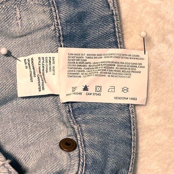 🏷️ Rachel Roy Ladd Boyfriend Carpenter Mid Rise Stone Washed Ripped Jeans Small - Picture 16 of 16